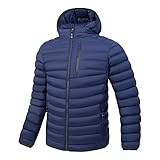 Herren Winter Daunenjacke Mäntel Behalten Kapuze Abnehmbare Daunenjacke Praka Herren, dunkelblau, X-Larg