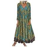 Alternative Bekleidung-Damen Langarm Kleid Strickkleid Boho Blumenmuster Rundhal Elegant Knielang Kleider Freizeitkleid Pulloverkleid Casual Strickpullover Winterkleid Rollkragen A-Linie Sw