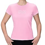 T-Shirt Hakuna Matata Bitch König der Löwen Timon Pumba Circle 15 Farben XS-3XL of Life Elton John Afrika Hakuna Matata nutze den Tag, Farbe:rosa/Light pink - Logo Weiss, Größe:3XL