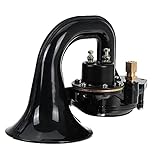 Hupe,Auto Hupe 60. 0DB 12 / 24V Electric Snail Air Horn Laute Sound für Auto Motorrad-Lkw-Boot (Color : Black)