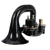 Hupe,Auto Hupe 60. 0DB 12 / 24V Electric Snail Air Horn Laute Sound für Auto Motorrad-Lkw-Boot (Color : Black)