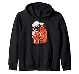 Hund Kochen Pizza Kinder Mädchen Jungen Bäcker Arbeiter lustig Backen Kapuzenjack