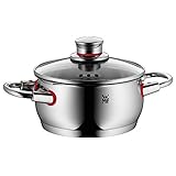 WMF Quality One Kochtopf klein 16cm, Glasdeckel mit Dampföffnung, Bratentopf Induktion 1,7l, Cromargan Edelstahl poliert, unb
