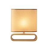 BLLYAYR Tisch- & Nachttischlampen Moderne minimalistische Tischlampe, kreative solide Holz kleine Tank Tischlampe, Jute Lampenschirm Schlafzimmer Nachttischlampe E27 * 1