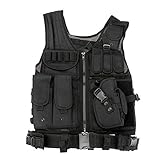 DDSP Männer Military Tactical Vest Armee Weste Outdoor Equipment Jagdweste 4 Farben ErwachseneTaktische Weste männlich Outdoor Camping (Color : Black)