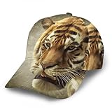 Baseballmütze Zeichnung Bengal Tiger Portrait Ölgemälde Mode Männer und Frauen Bequemer Trucker Hut mit gebogener Kante zum Laufen, Radfahren, Angeln, Tennis, Golf, Outwork, Gartenarb