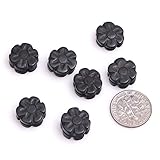 Sweet & Happy Girl's Gemstone Beads Strand SHGbeads Natürliche Geschnitzte Knochen Cabochon-Perlen für Schmuckherstellung, 13 mm, Weiß, 14 Stück, Black Plants Flower, 13