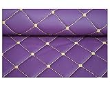 Kunstleder Leder Polster Stoff Lederkonzept Kunstleder Lederimitat Lederstoff Polsterstoff Möbelstoff Meterware Bezugsstoff Kunstleder Gesteppt Meterware Polsterstoff Möbelstoff-Lila quadrat 1.43x2
