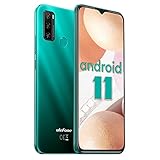 Ulefone Note 10 4G Smartphone - Android 11 Handy ohne Vertrag Octa-Core 2+32GB(auf 128GB erweitern) 6,52-Zoll-Bildschirm 8+2+2MP Hauptkameras Gesichtsentsperrung/Fingerabdruck-ID/OTG (Grün)