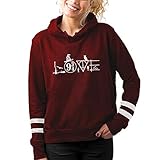 AGANMI Lässige Grafik Unisex Kapuzen-Sweatshirt, schwarzer Pullover Hoodie für Herren, leichtes Fleece für Erwachsene - Rot - M