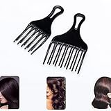 2 StüCk Breiter Zahnkamm Kunststoff-Haarkamm Afro Twist Braid Comb Locken Kunststoffkamm Kunststoff Afro Haar Kamm FüR NatüRliche Lockige Haar Stil, Glatte Haar Pick Kamm, Haar Pick Kamm,Dauerw