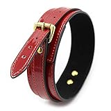 Red Bright Leather Gold Metal Kragenchoker Damen Herren B`D`S-M Boňdàgé Prop