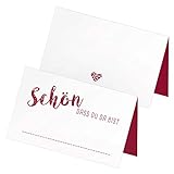 itenga 24 x Tischkarten Schön DASS du da bist Platzkarte Namensschild (weinrot / Bordeaux)