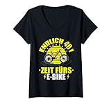 Damen 40. Geburtstag Fahrrad - Endlich 40! Zeit fürs E-Bike T-Shirt mit V