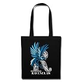 Spreadshirt Harry Potter Ravenclaw Silver Monochrom Stoffbeutel, Schw