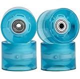 Mehomei Cruiserboard Skateboard Rollen 60mm 78A mit Kugellager 608ZZ ABEC-9, Ersatz Räder für Longboard Snakeboard Pennyboard Fishboard, Blau LED, 4