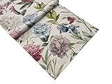 khevga Tischläufer Frühjahr Sommer Blumen 40 x 140 cm aus 100% Baumwolle (Wiese)