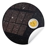 Fototapete Rund und selbstklebend - Fototapete - Rund - Dekorative Schale mit leckerem Senf - Ø 100 cm - Selbstklebend - Tapete - runde Wandtapete/Wandbild/Wandbelag