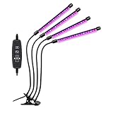 HEQIE-YONGP Haustierheizung LED-Clip Plant Growth-Licht USB-Dimming-Timing Desktop 2/3 / 4Head Plant Growing UK Typ Indoor Lila Licht (Emitting Color : Pink)
