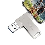 LOMYGUS Foto Stick 128 GB USB Flash Drive Memory Stick High Speed Backup kompatibel iOS Windows Android System Phone Pad PC (Silber 128 GB)