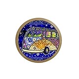 bab Peace-Zeichen Schmuck Vintage blau Hippie Bus Foto 3 Anhänger blau Hippie Van Bus Foto Eis Box Aufkleber Kühlschrank Aufkleb