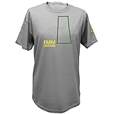 John Deere T-Shirt mit Aufschrift 'Farm and Build Canadian Province Pride', kurzärmelig - Grau - X-Groß