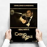 shanqingshuixiu Keine Zeit zu sterben 007 Film Leinwand Gemälde Poster James Bond Drucke Home Room Decor Arbeitszimmer Schlafzimmer Bar Cafe B2560 50×60CM