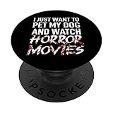 Lustiges T-Shirt mit Horrorfilm-Fanmotiv – gruseliger Film für Halloween-Hundeliebhaber PopSockets mit austauschbarem PopGrip