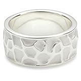 Vinani Ring Struktur Design dreidimensional sandgestrahlt glänzend Sterling Silber 925 Größe 58 (18.5) RWK58