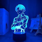 3D Illusion Lamp Anime Led Acryl Tischlampe Anime Attack auf Titan für Home Light Cooles Kind Kind Geschenk Kapitän Levi Ackerman Figur N