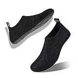 Badeschuhe Strandschuhe Wasserschuhe Aquaschuhe Schwimmschuhe Surfschuhe Wassersport Beach Pool Surfen Yoga für Damen Herren, Lw.schwarz, 41/42 EU (Asian: 42/43)