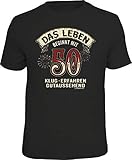 Geschenkeparadies 24 Geschenkset 1 T-Shirt und 8 Luftballons zum 50. Geburtstag Verschiedene Motive zur Auswahl (Das Leben beginnt mit 50 klug, L)