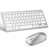 OMOTON deutsche Bluetooth Tastatur Maus Set für iPad 10.2,iPad 2018/2017,iPad 8/7/6/5/4,iPad Air 4/3/2,iPad Pro 10.5,iPad Mini 5/4, iPad Pro 12.9 und iPhone,QWERTZ Layout,Silb