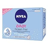 NIVEA BABY Nasen frei (24 Ampullen à 5 ml), Nasenpflege mit Kochsalzlösung reinigt Nase und Augenlider, befeuchtet die N