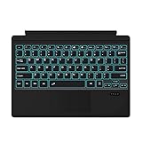 ZHINTE Keyboard Ultraflache kabellose Bluetooth-kompatible Tastatur mit Hintergrundbeleuchtung und Trackpad für Micro Surface Pro 7 Plus 2021 / Pro 7 /