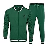 FACAIAFALO Jogginganzug Herren Sportanzug Herbst Winter Zipper Jacke Hose Zweiteiler Mode Patchwork Trainingsanzug Fußball Sportjacke Hose Activewear-Set Gym Sweatjacke Sporthose Freizeitanzug