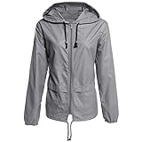 acelyn Damen Regenmantel, wasserdicht, mit Kapuze, verstaubare Regenjacke, S-XXL M g