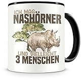 Samunshi® Nashorn Tasse mit Spruch Ich mag Nashörner Geschenk für Nashorn Fans Kaffeetasse Lustige Tassen zum Geburtstag 300