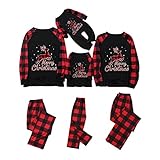 Winter Weihnachtspyjama Jumpsuit Christmas Pyjama Damen Herren Junge Mädchen Baby Weihnachts Schlafanzug Onesie Weihnachten Geschenke für Frauen Männer Pärchen Eltern Paare F