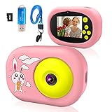 Ushining Kinderkamera, Digitalkamera für Kinder, 1080P HD Videokamera mit 32GB TF Karte 2,4 Zoll IPS Bildschirm, USB Wiederaufladbare Selfie Kamera für 3 bis 12 Jahre Alter mädchen und Jungen - R