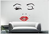 Deco-idea Wandtattoo wandaufkleber wandsticker Photo Porträt Marilyn Monroe wph006(010 Weiss, set4:ca. 80 x 95 cm)