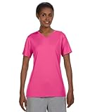 Damen Cool Dri T-Shirt mit V-Ausschnitt, Wow Pink, Larg
