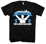Berlin Support Herren T-Shirt | Stadt - City - Skyline - Fussball - Sport - Berlin Shirt | Schwarz (S)
