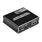 QTJUST 4K HDMI 2.0 Audiokonverter HDMI zu HDMI + optischer SPDIF Stereo Audioausgang Realistischeres 4k Bild Glasfaser/3 5 mm Ausgang HDMI Audio Ex