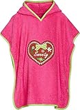 Playshoes Mädchen Frottee-poncho, Badeponcho Sweety mit Kapuze Bademantel, Rosa (Pink 18), S