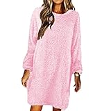 Ladies Autumn Und Winter Solid Color Komfortabel, Mit Langen äRmeln, Rundem Halsk