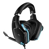 Logitech G635 kabelgebundenes Gaming-Headset mit LIGHTSYNC RGB, 7.1 Surround Sound, DTS Headphone:X 2.0, 50 mm Treiber, Bügelmikrofon mit Flip-Stummschaltung, PC/Xbox One/PS4/Nintendo Switch - Schw