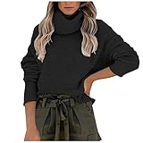 Uomitaff Damen Rollkragenpullover Strickpullover Pullover Sweater Gestreift Strickpullover Casual Sweatshirt Pulli Elegant Jumper Oberteile O