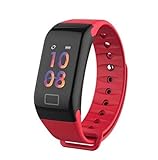 FFF8 Für Samsung Galaxy J4 J6 J8 J3 J5 J7 2017 A3 A5 A7 A6 A6 A8 + A9 2018 Smart Watch Armband wasserdichte Herzfrequenz Fitness Armbänder (Color : Red)