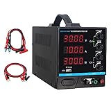 Labornetzteil, DC Bench Netzteil variabel 30V 10A, LONGWEI 4-stelliges großes Display Einstellbares Schaltreguliertes Netzteil mit USB-Schnittstelle (30V 10A Schwarz)